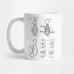 Bowling Pin Vintage Patent Hand Drawing Mug